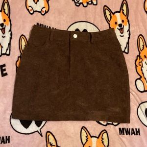 SHEIN Unity Corduroy Dual Pockets Straight Mini Skirt